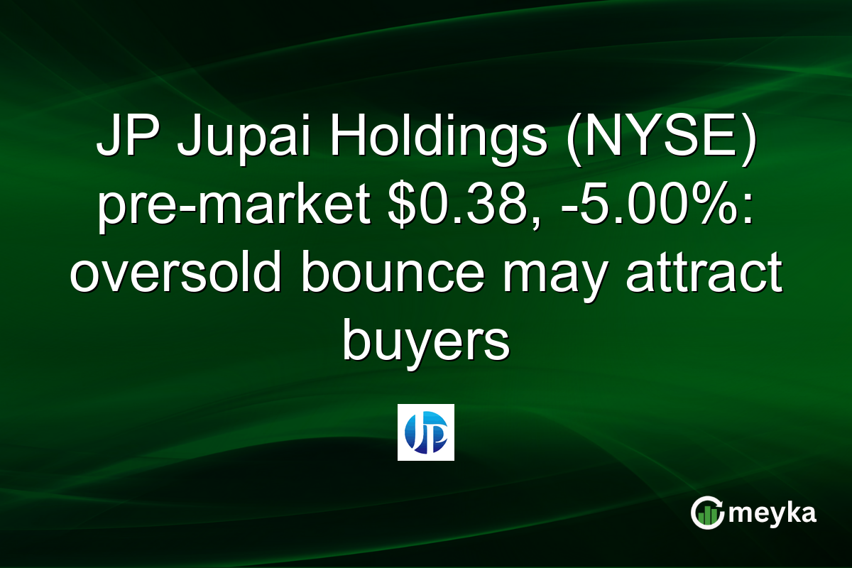JP Jupai Holdings (NYSE) pre-market $0.38, -5.00%: oversold bounce may attract buyers