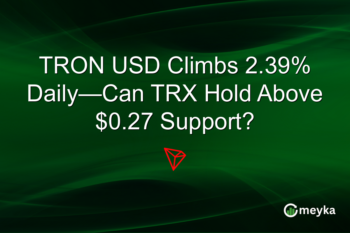 TRON USD Climbs 2.39% Daily—Can TRX Hold Above $0.27 Support?
