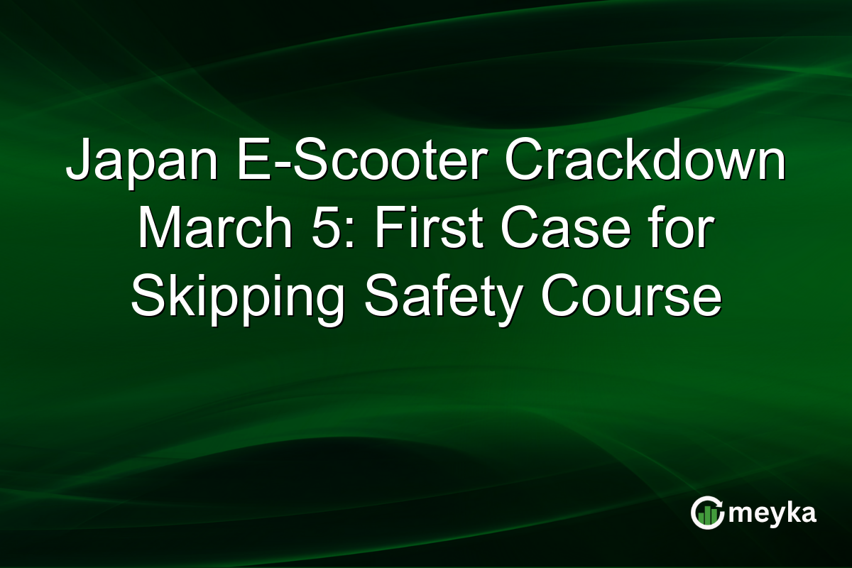 Japan E-Scooter Crackdown March 5: First Case for Skipping Safety Course