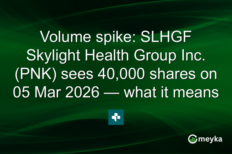 Volume spike: SLHGF Skylight Health Group Inc. (PNK) sees 40,000 shares on 05 Mar 2026 — what it means