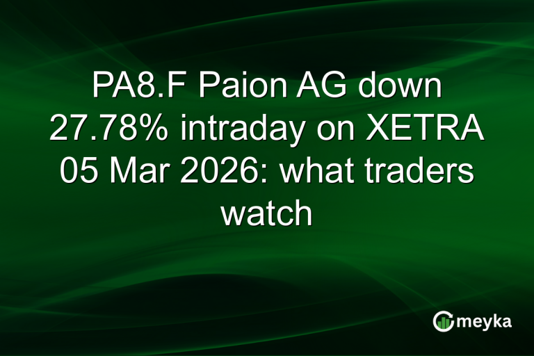 PA8.F Paion AG down 27.78% intraday on XETRA 05 Mar 2026: what traders watch