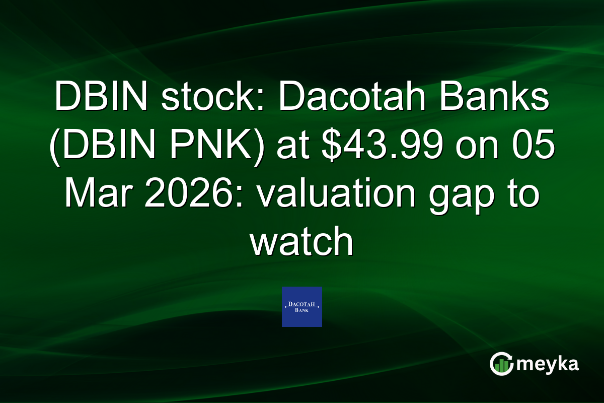 DBIN stock: Dacotah Banks (DBIN PNK) at $43.99 on 05 Mar 2026: valuation gap to watch
