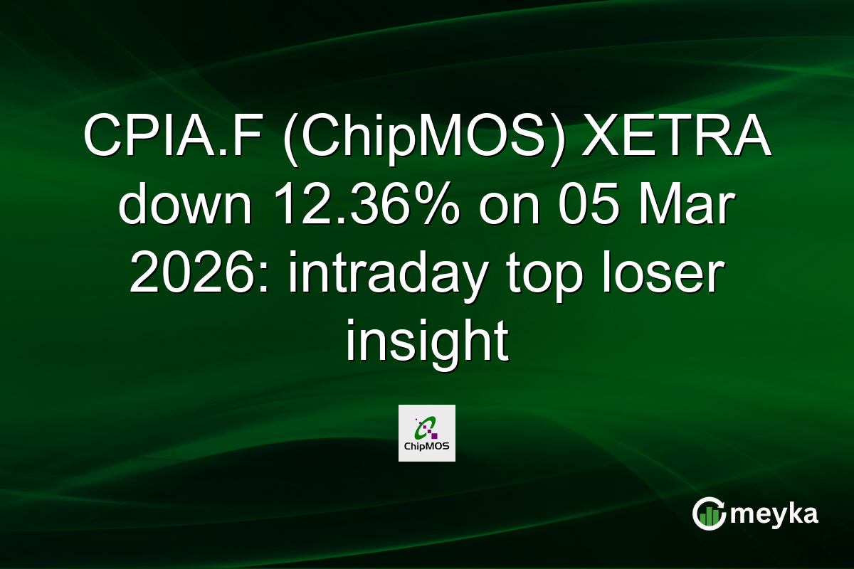 CPIA.F (ChipMOS) XETRA down 12.36% on 05 Mar 2026: intraday top loser insight