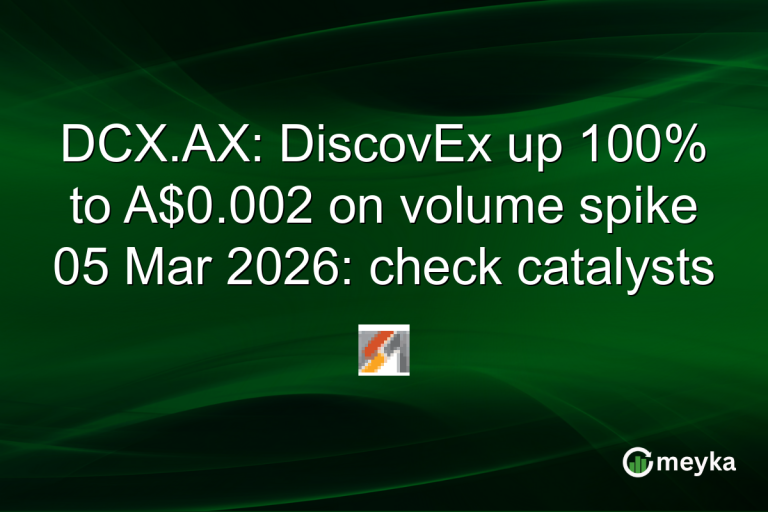 DCX.AX: DiscovEx up 100% to A$0.002 on volume spike 05 Mar 2026: check catalysts