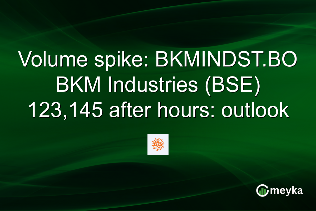 Volume spike: BKMINDST.BO BKM Industries (BSE) 123,145 after hours: outlook
