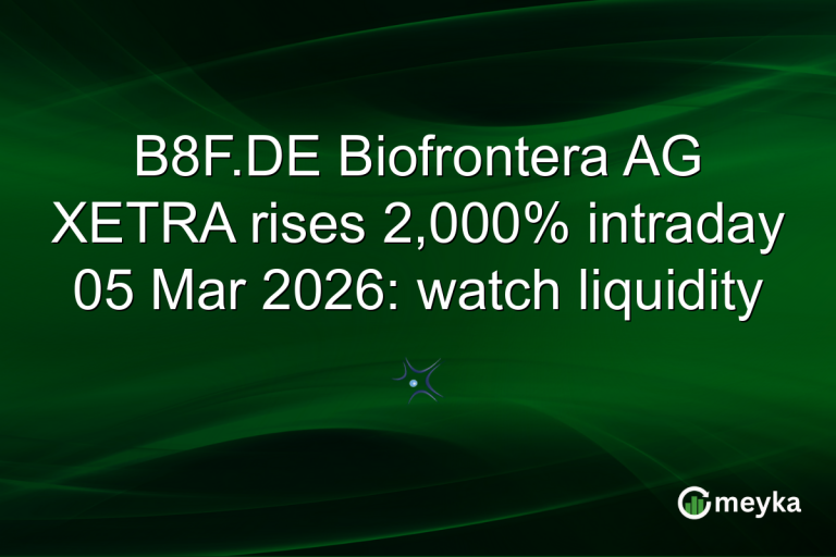 B8F.DE Biofrontera AG XETRA rises 2,000% intraday 05 Mar 2026: watch liquidity