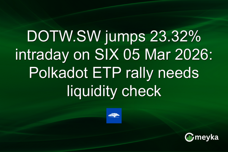 DOTW.SW jumps 23.32% intraday on SIX 05 Mar 2026: Polkadot ETP rally needs liquidity check