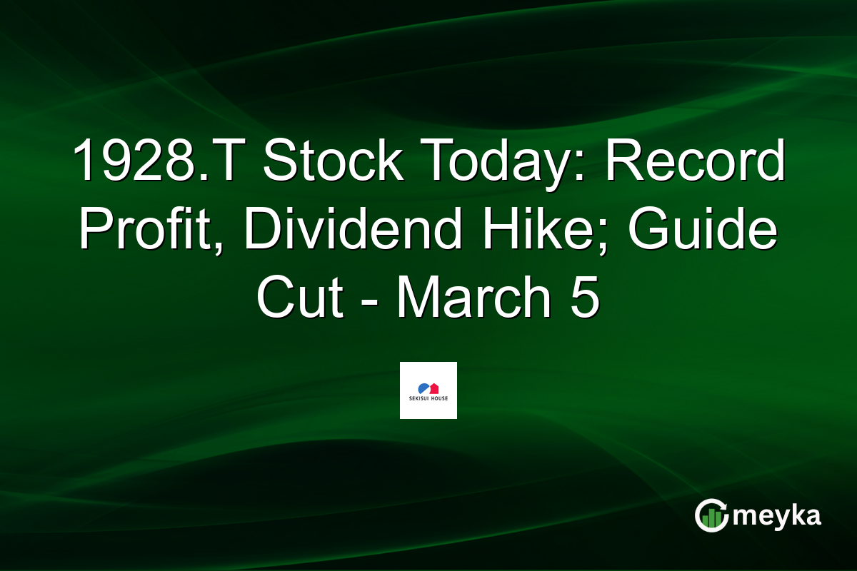 1928.T Stock Today: Record Profit, Dividend Hike; Guide Cut - March 5
