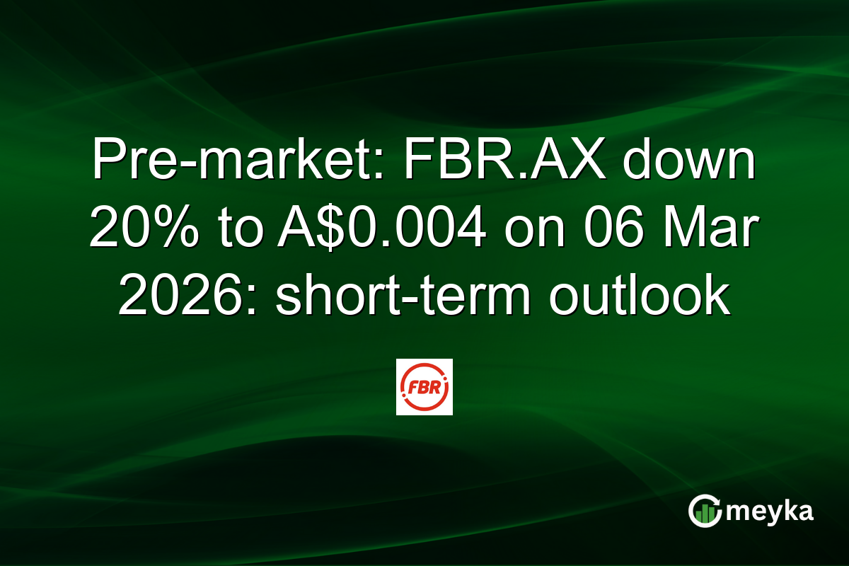 Pre-market: FBR.AX down 20% to A$0.004 on 06 Mar 2026: short-term outlook