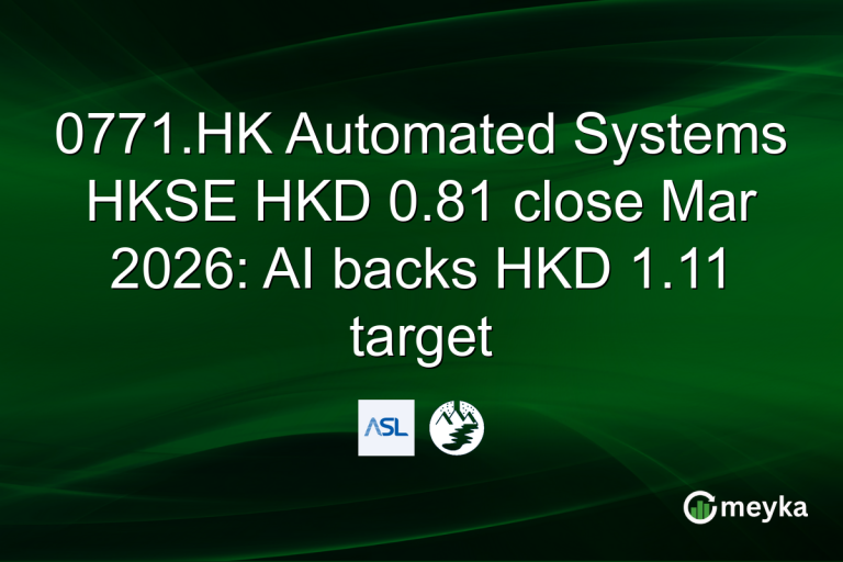 0771.HK Automated Systems HKSE HKD 0.81 close Mar 2026: AI backs HKD 1.11 target