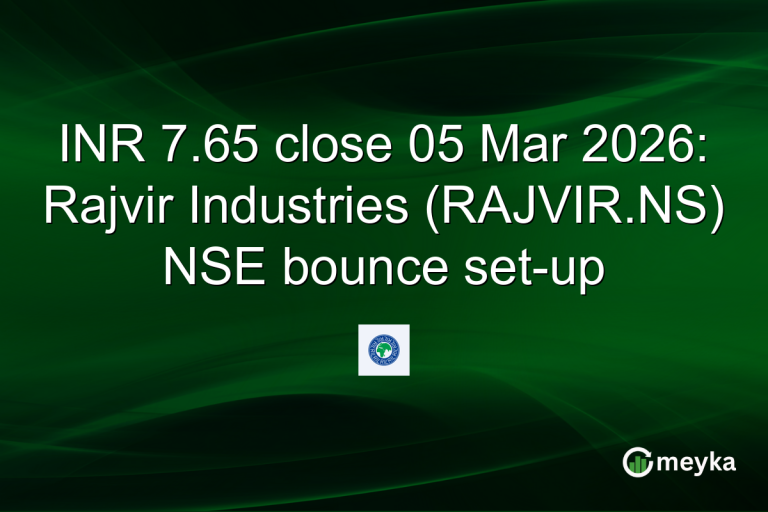 INR 7.65 close 05 Mar 2026: Rajvir Industries (RAJVIR.NS) NSE bounce set-up