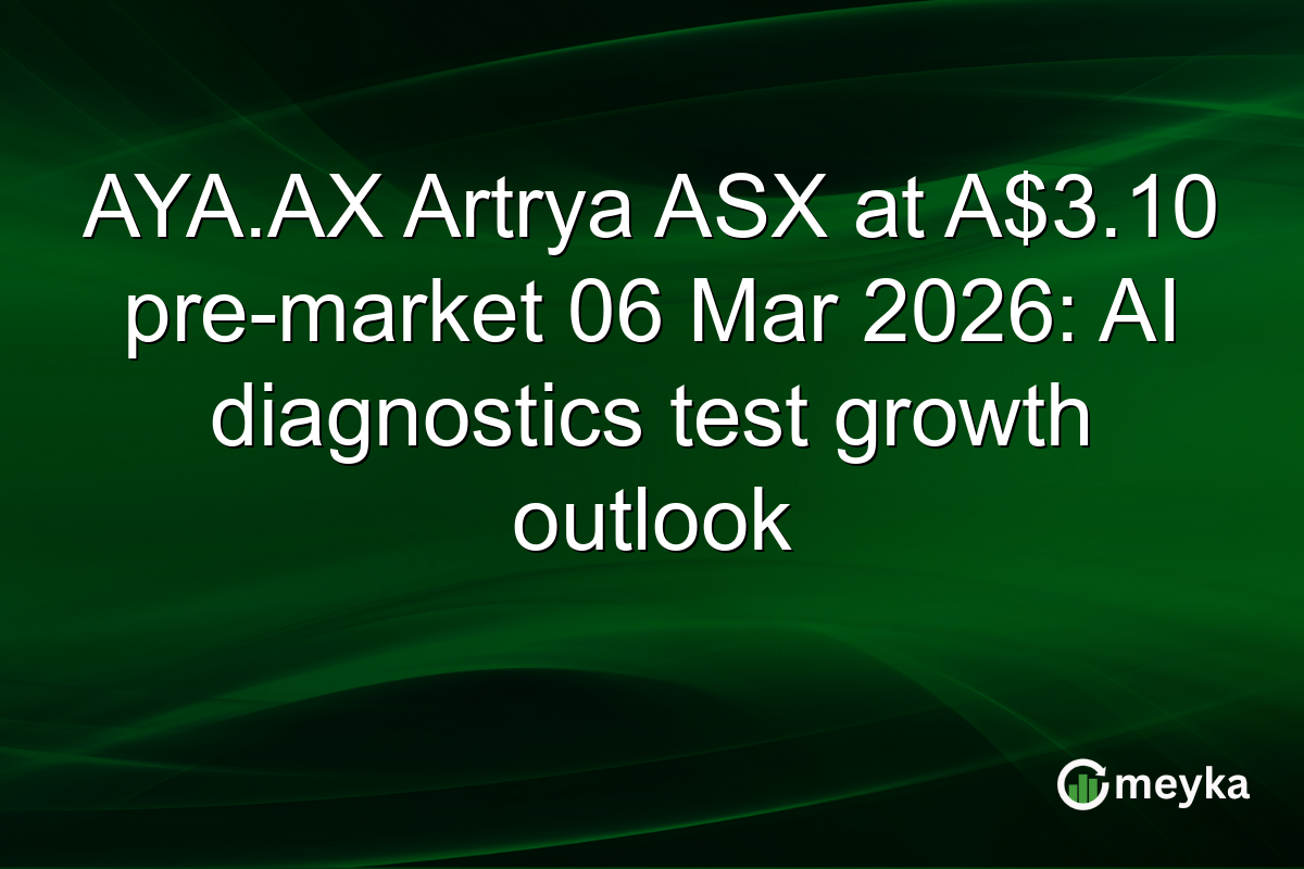 AYA.AX Artrya ASX at A$3.10 pre-market 06 Mar 2026: AI diagnostics test growth outlook