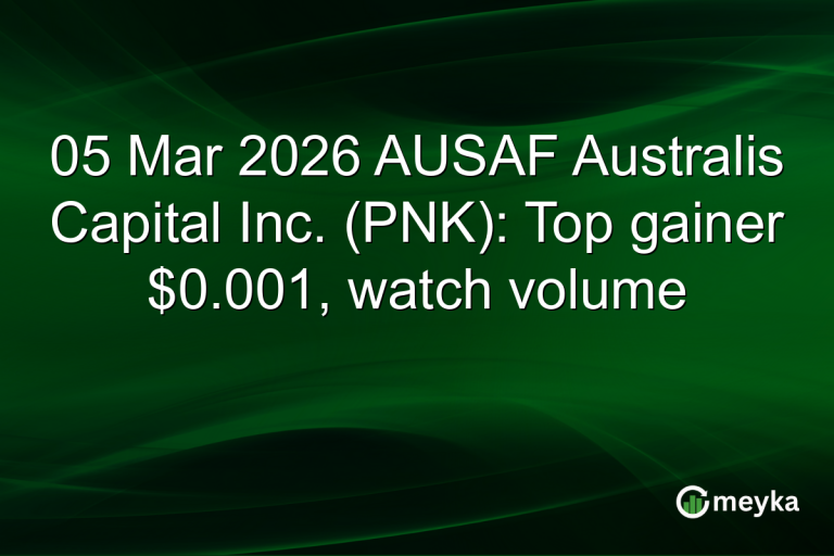 05 Mar 2026 AUSAF Australis Capital Inc. (PNK): Top gainer $0.001, watch volume