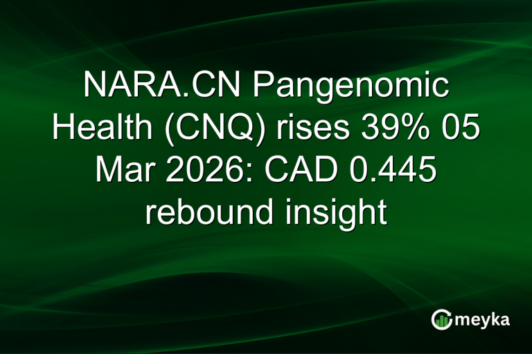 NARA.CN Pangenomic Health (CNQ) rises 39% 05 Mar 2026: CAD 0.445 rebound insight