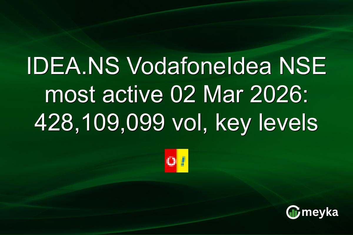 IDEA.NS VodafoneIdea NSE most active 02 Mar 2026: 428,109,099 vol, key levels