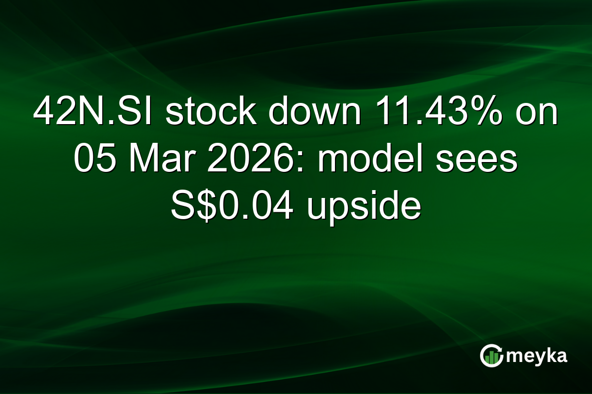 42N.SI stock down 11.43% on 05 Mar 2026: model sees S$0.04 upside