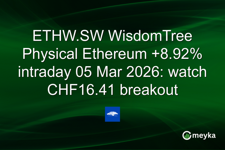 ETHW.SW WisdomTree Physical Ethereum +8.92% intraday 05 Mar 2026: watch CHF16.41 breakout