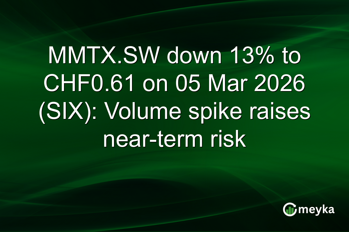 MMTX.SW down 13% to CHF0.61 on 05 Mar 2026 (SIX): Volume spike raises near-term risk