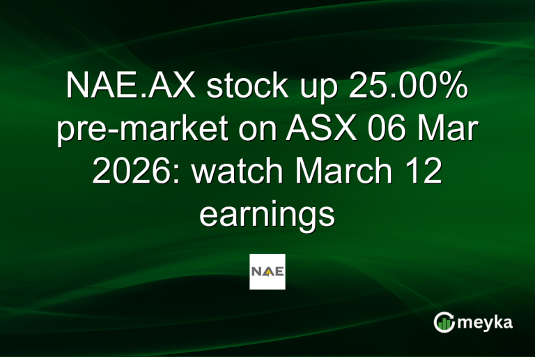 NAE.AX stock up 25.00% pre-market on ASX 06 Mar 2026: watch March 12 earnings