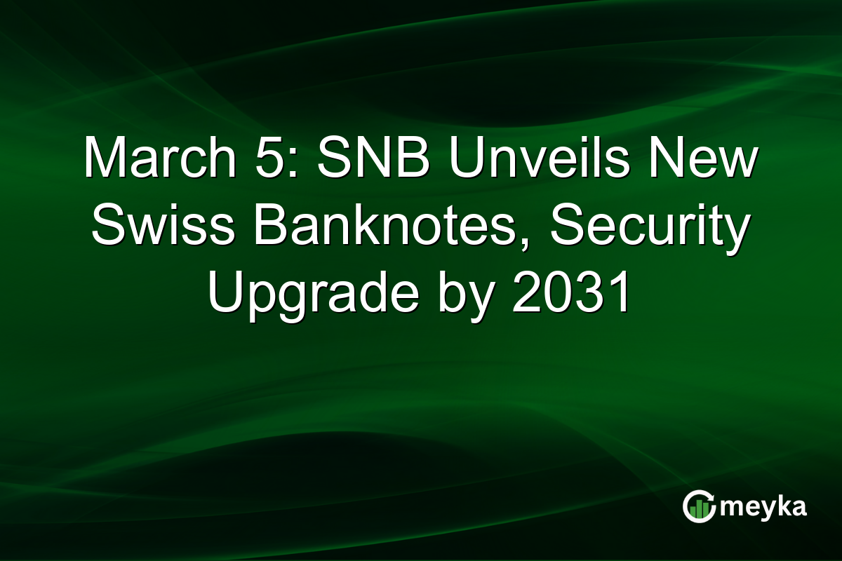 March 5: SNB Unveils New Swiss Banknotes, Security Upgrade by 2031