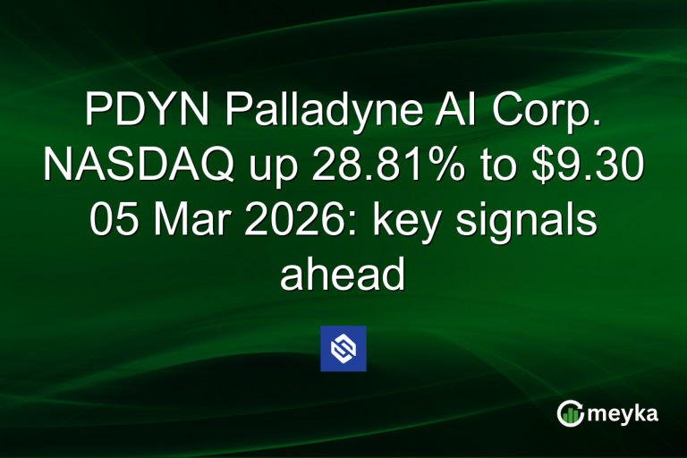 PDYN Palladyne AI Corp. NASDAQ up 28.81% to $9.30 05 Mar 2026: key signals ahead