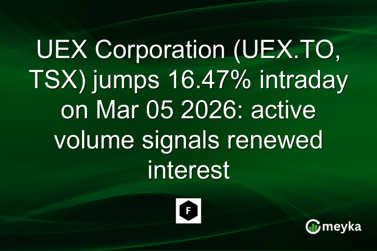 UEX Corporation (UEX.TO, TSX) jumps 16.47% intraday on Mar 05 2026: active volume signals renewed interest