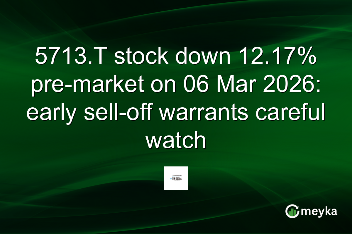 5713.T stock down 12.17% pre-market on 06 Mar 2026: early sell-off warrants careful watch