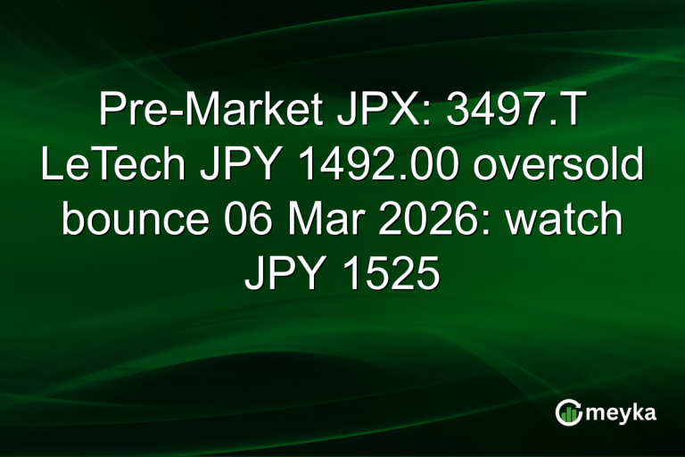 Pre-Market JPX: 3497.T LeTech JPY 1492.00 oversold bounce 06 Mar 2026: watch JPY 1525