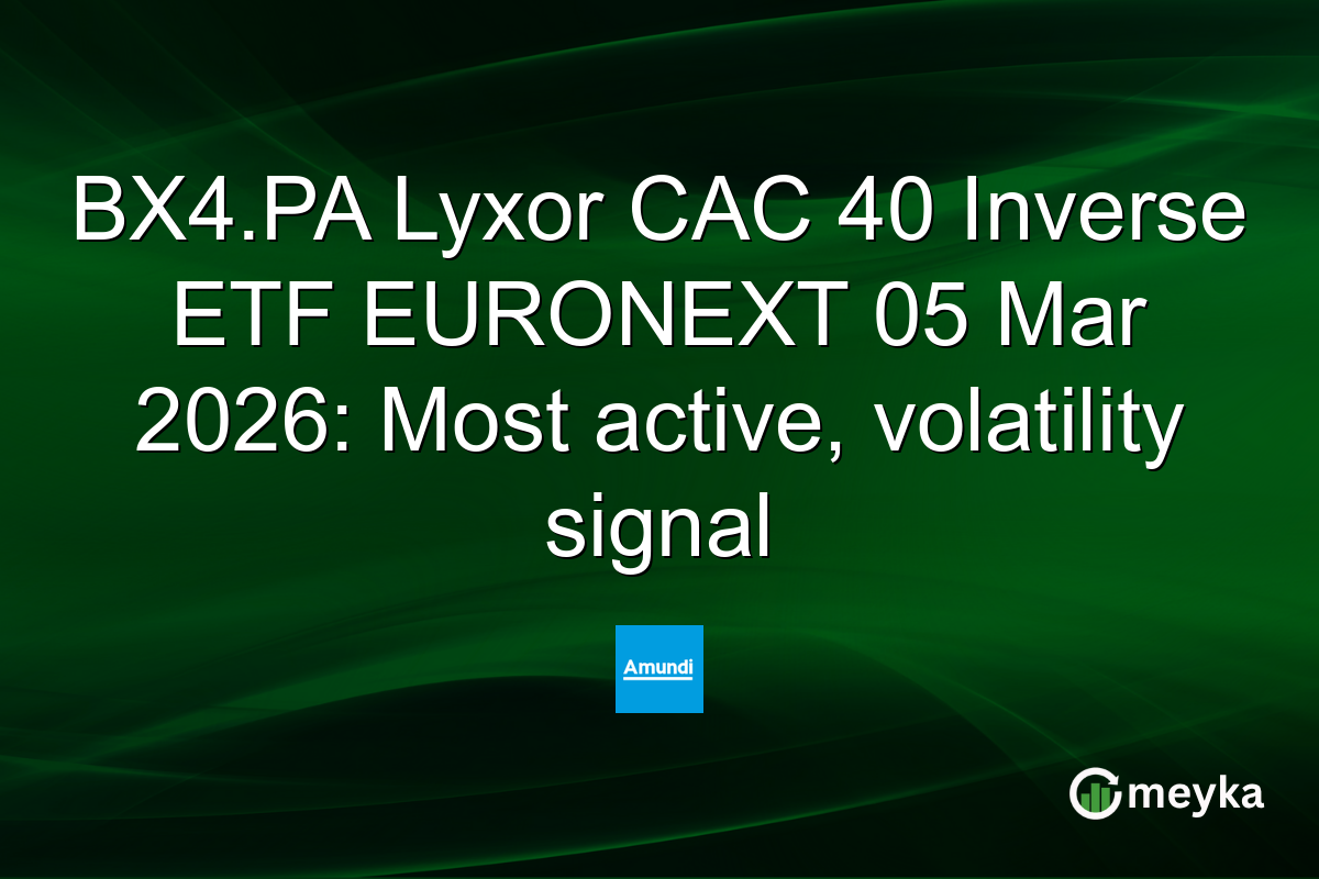 BX4.PA Lyxor CAC 40 Inverse ETF EURONEXT 05 Mar 2026: Most active, volatility signal