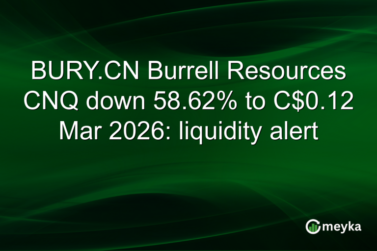 BURY.CN Burrell Resources CNQ down 58.62% to C$0.12 Mar 2026: liquidity alert