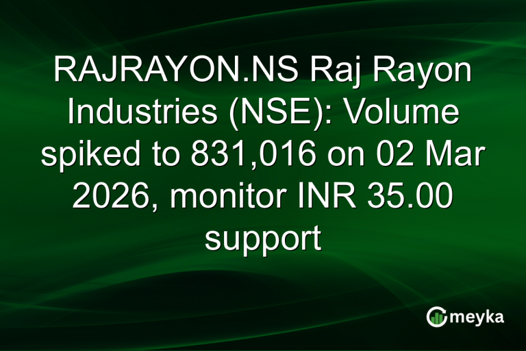 RAJRAYON.NS Raj Rayon Industries (NSE): Volume spiked to 831,016 on 02 Mar 2026, monitor INR 35.00 support