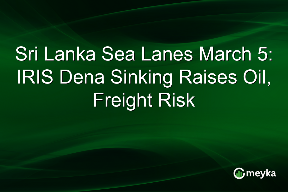 Sri Lanka Sea Lanes March 5: IRIS Dena Sinking Raises Oil, Freight Risk