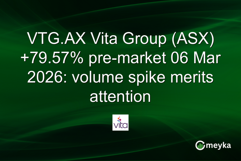 VTG.AX Vita Group (ASX) +79.57% pre-market 06 Mar 2026: volume spike merits attention
