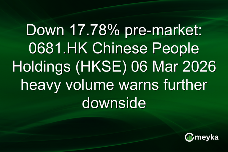 Down 17.78% pre-market: 0681.HK Chinese People Holdings (HKSE) 06 Mar 2026 heavy volume warns further downside