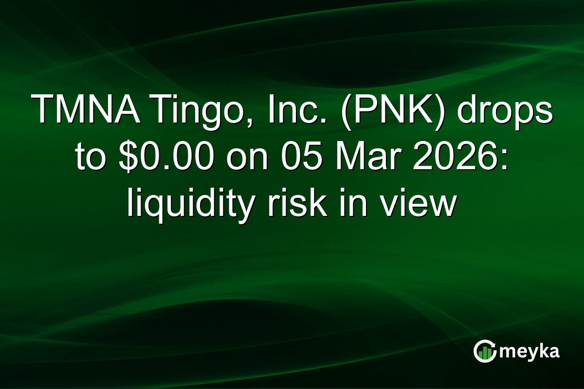 TMNA Tingo, Inc. (PNK) drops to $0.00 on 05 Mar 2026: liquidity risk in view