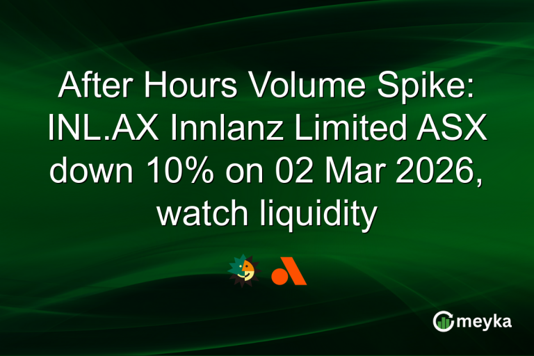 After Hours Volume Spike: INL.AX Innlanz Limited ASX down 10% on 02 Mar 2026, watch liquidity