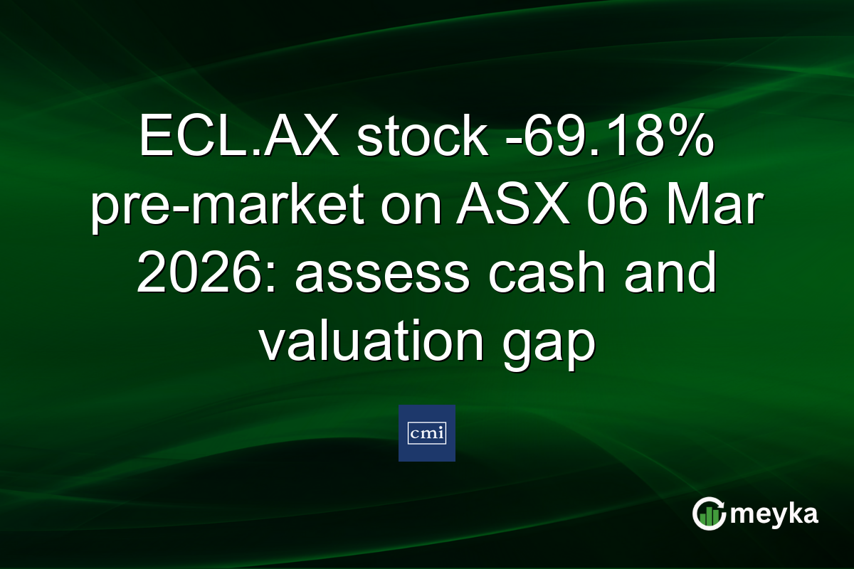 ECL.AX stock -69.18% pre-market on ASX 06 Mar 2026: assess cash and valuation gap