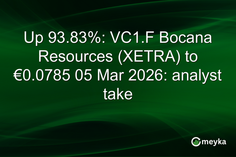 Up 93.83%: VC1.F Bocana Resources (XETRA) to €0.0785 05 Mar 2026: analyst take