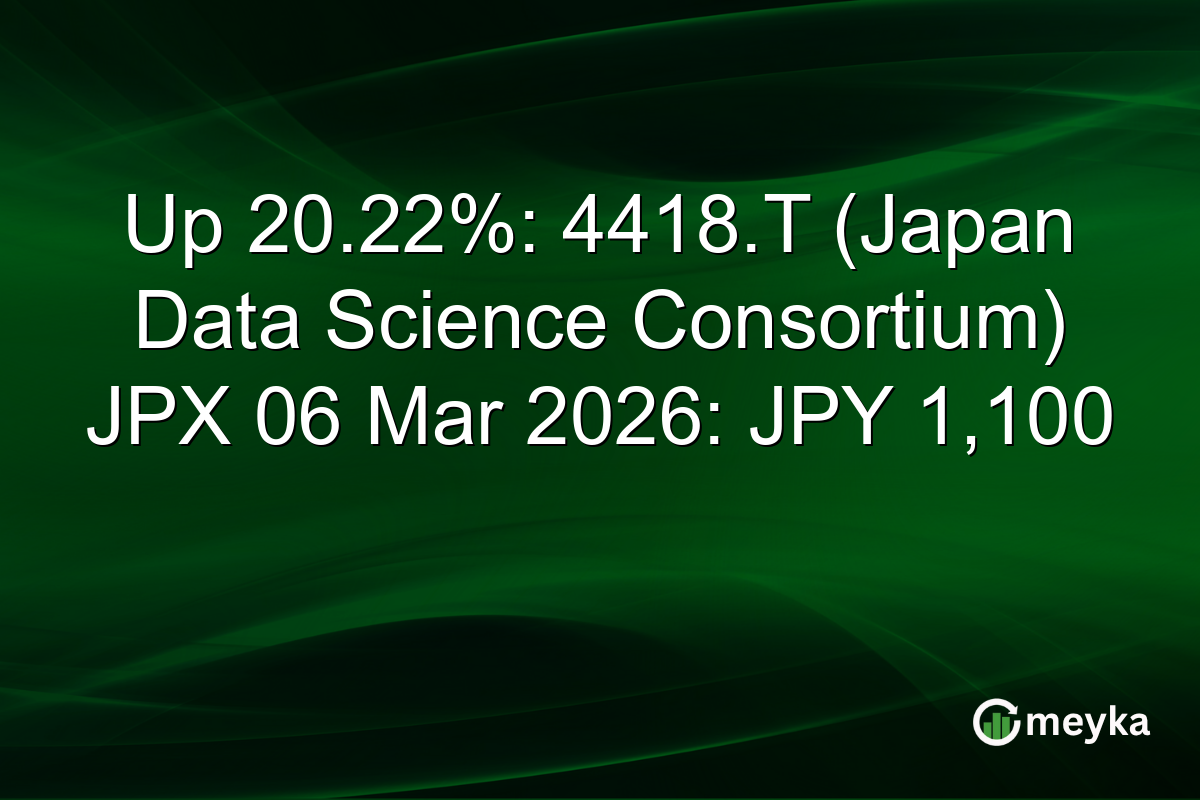Up 20.22%: 4418.T (Japan Data Science Consortium) JPX 06 Mar 2026: JPY 1,100