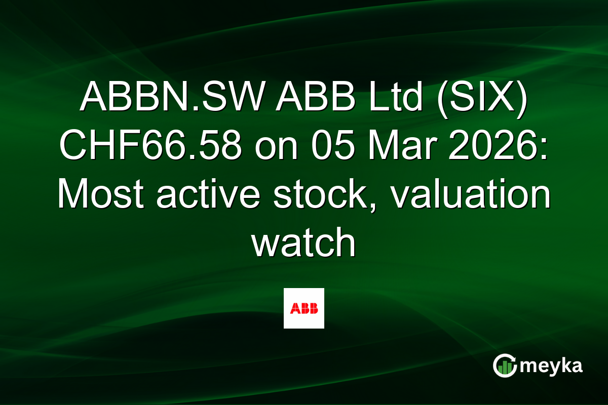ABBN.SW ABB Ltd (SIX) CHF66.58 on 05 Mar 2026: Most active stock, valuation watch