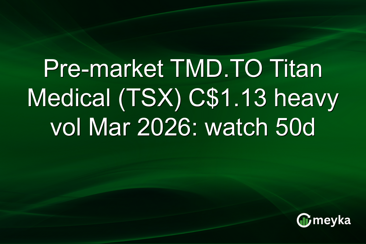 Pre-market TMD.TO Titan Medical (TSX) C$1.13 heavy vol Mar 2026: watch 50d