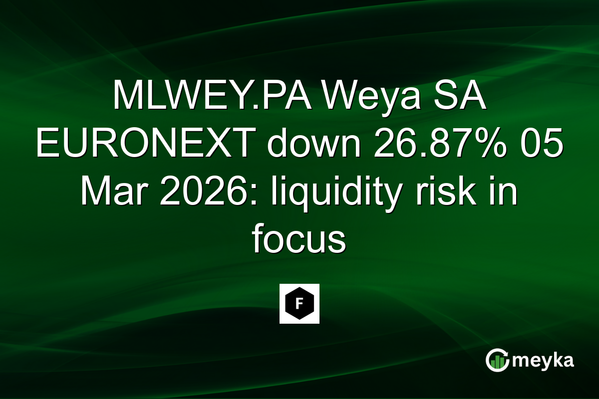 MLWEY.PA Weya SA EURONEXT down 26.87% 05 Mar 2026: liquidity risk in focus