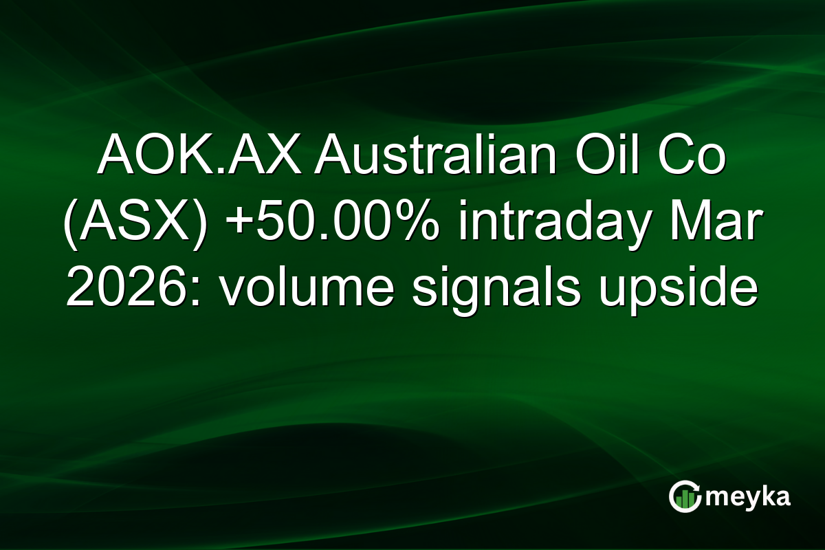 AOK.AX Australian Oil Co (ASX) +50.00% intraday Mar 2026: volume signals upside