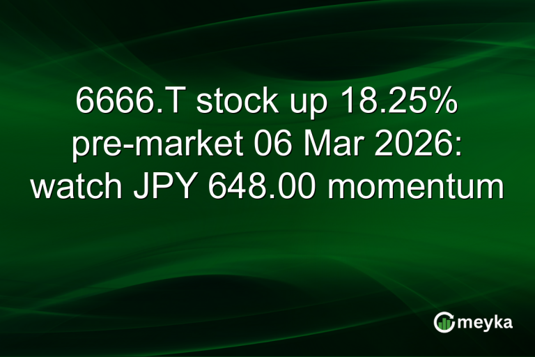 6666.T stock up 18.25% pre-market 06 Mar 2026: watch JPY 648.00 momentum