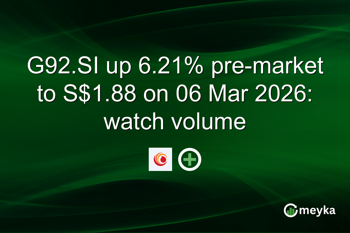 G92.SI up 6.21% pre-market to S$1.88 on 06 Mar 2026: watch volume