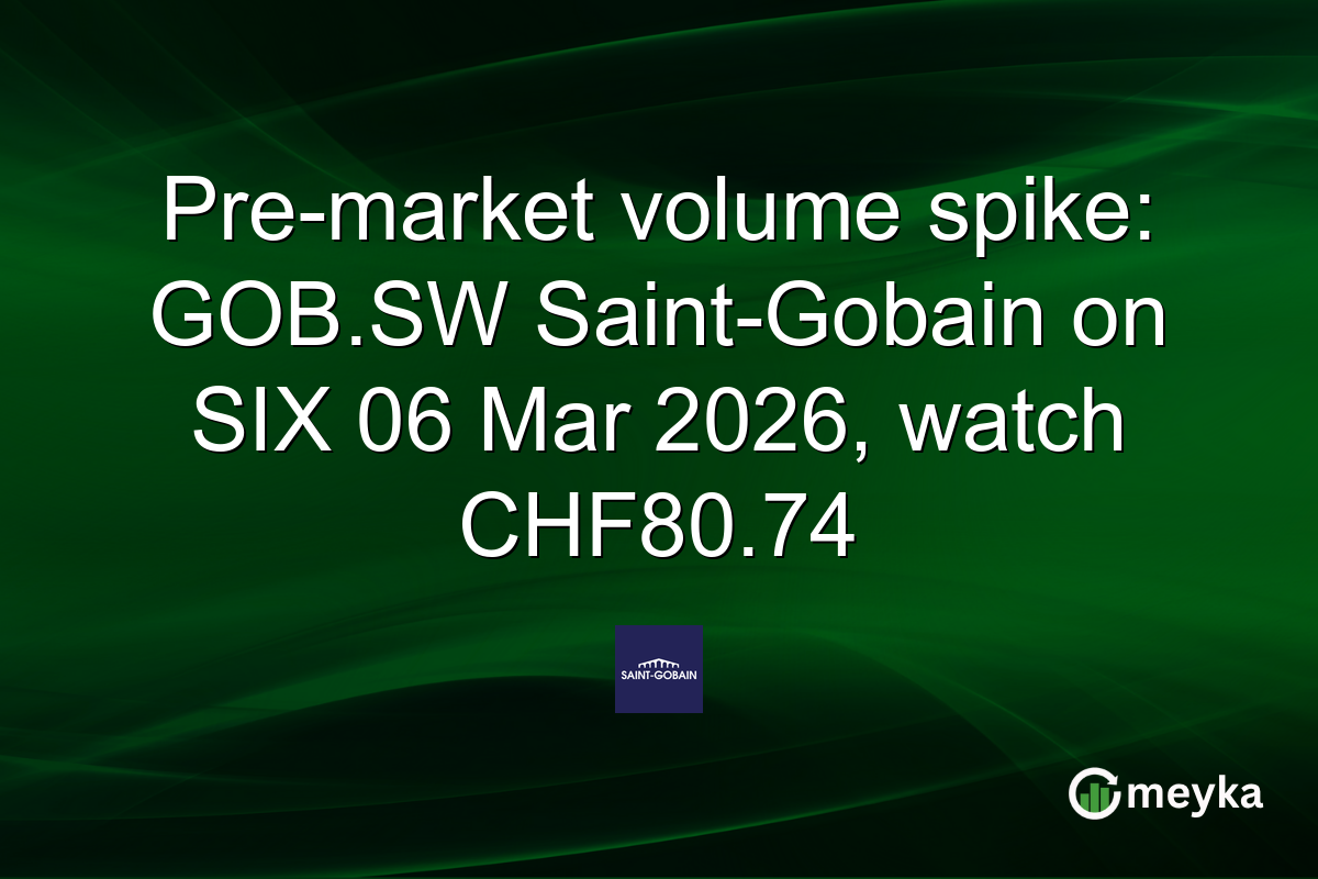 Pre-market volume spike: GOB.SW Saint-Gobain on SIX 06 Mar 2026, watch CHF80.74