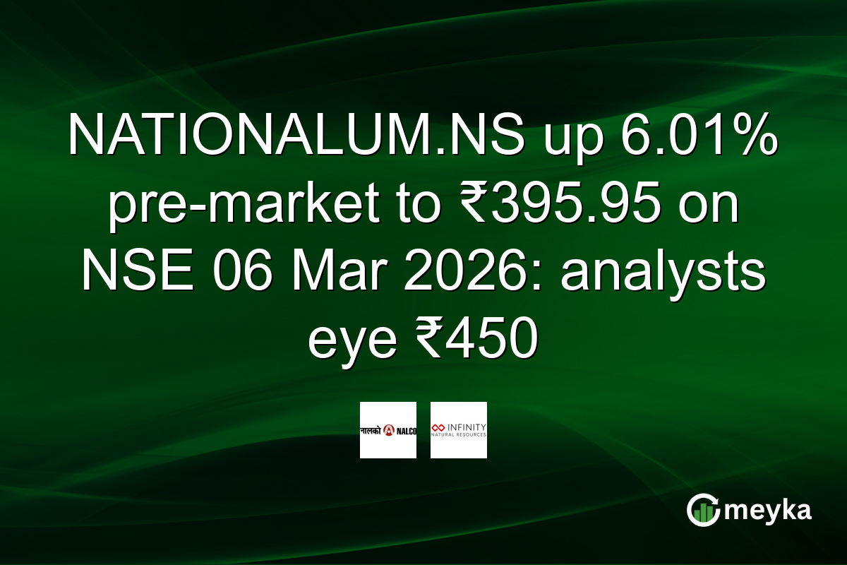 NATIONALUM.NS up 6.01% pre-market to ₹395.95 on NSE 06 Mar 2026: analysts eye ₹450