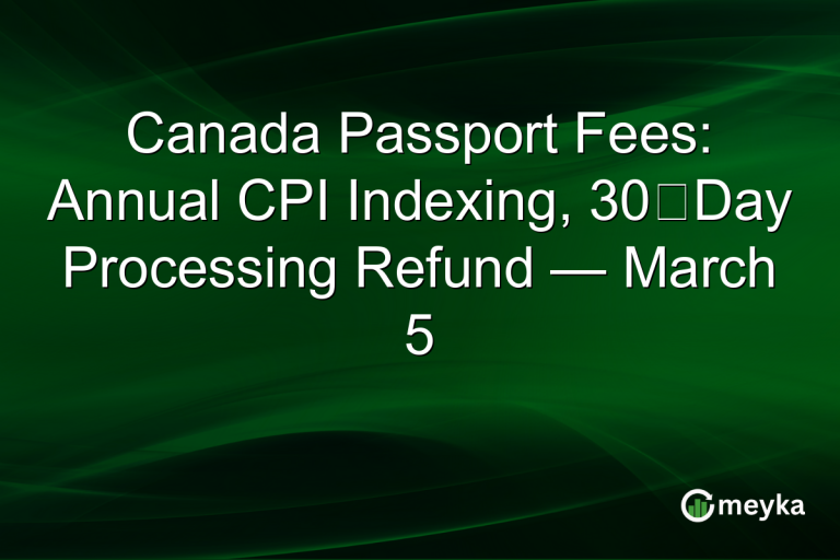 Canada Passport Fees: Annual CPI Indexing, 30‑Day Processing Refund — March 5