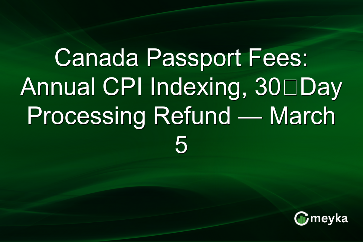 Canada Passport Fees: Annual CPI Indexing, 30‑Day Processing Refund — March 5