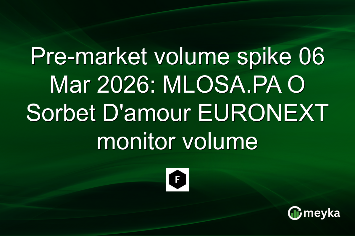 Pre-market volume spike 06 Mar 2026: MLOSA.PA O Sorbet D'amour EURONEXT monitor volume
